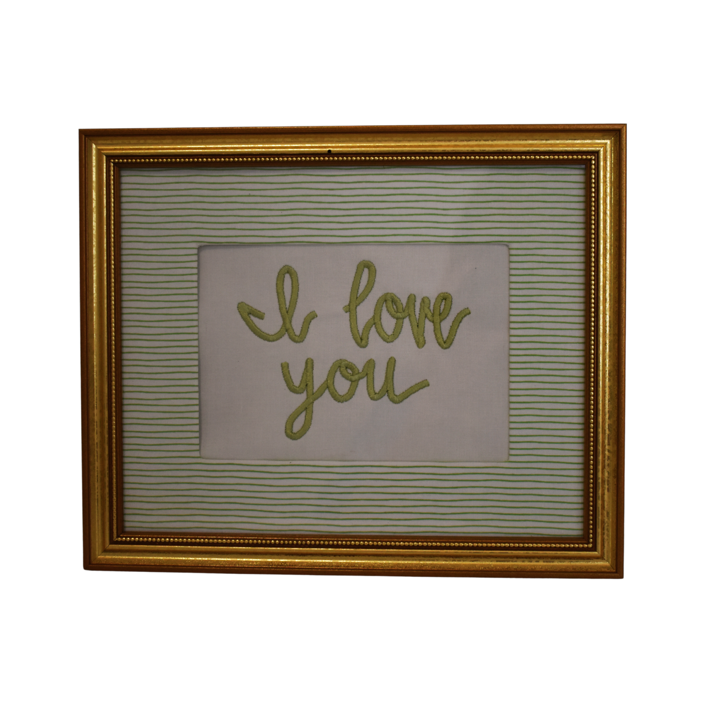 Framed Handwritten Embroidery- Gold